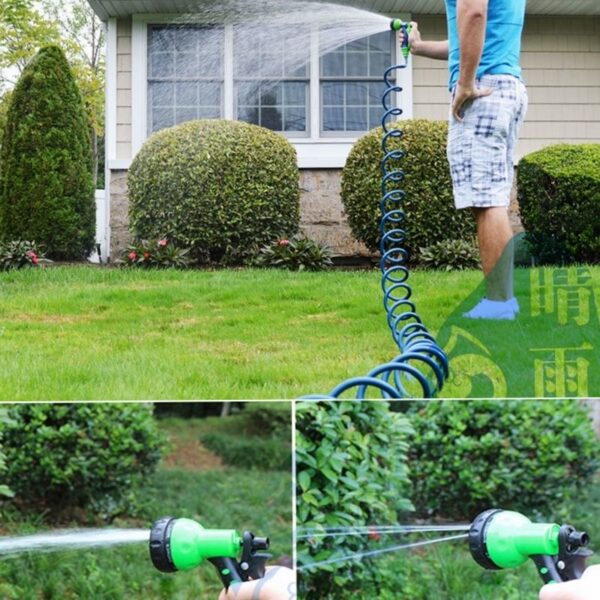 20m Garden Hose with 7-Mode Adjustable Spray Gun Retractable EVA Telescopic Hose