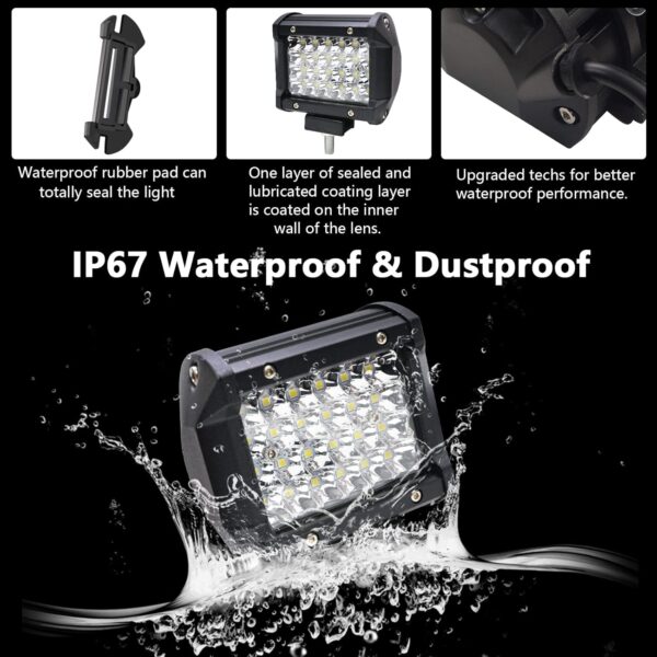 24LED 4 Inch CREE White Work Light – Waterproof Off-Road Fog & Driving Spotlight