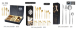 24-Piece Gold Stainless Steel Cutlery Set | Knives, Spoons & Forks with Gift Box