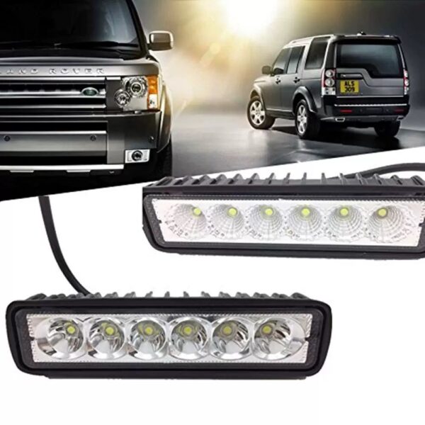 6” LED Light Bar Pair – White Waterproof Flood Light for Cars, Trucks & Off-Road Vehicles