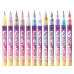 12 Colors Nail Art Pens Set 3D DIY Nail Design Marker Liner Pens