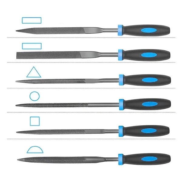 17PCS Metal File Set Hand Files with Needle Files and Brush