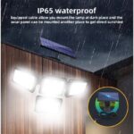 4-Head 198LED Solar Motion Sensor Light Outdoor Garden Security Flood Light