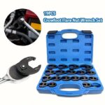 19PC Metric Crowfoot Flare Nut Wrench Set 3/8” & 1/2” Drive 8–32mm