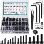2020pcs Metric Machine Screw & Nut Assortment Kit M2 M3 M4 M5 with Hex Wrenches