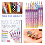 12 Colors Nail Art Pens Set 3D DIY Nail Design Marker Liner Pens - Image 2