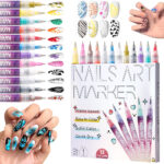 12 Colors Nail Art Pens Set 3D DIY Nail Design Marker Liner Pens - Image 4