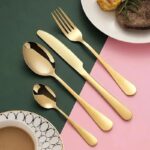24-Piece Gold Stainless Steel Cutlery Set | Knives, Spoons & Forks with Gift Box - Image 4
