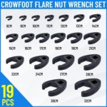 19PC Metric Crowfoot Flare Nut Wrench Set 3/8” & 1/2” Drive 8–32mm - Image 4