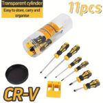 11PCS Magnetic Screwdriver Set Phillips & Flat Head with Magnetizer Tool - Image 6