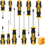 11PCS Magnetic Screwdriver Set Phillips & Flat Head with Magnetizer Tool - Image 8