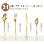 24-Piece Gold Stainless Steel Cutlery Set | Knives, Spoons & Forks with Gift Box - Image 5