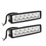6” LED Light Bar Pair – White Waterproof Flood Light for Cars, Trucks & Off-Road Vehicles - Image 2