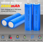 3PCS 18650 Rechargeable Battery 3.7V 2600mAh Li-ion Button Top - Image 2