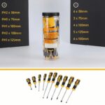 11PCS Magnetic Screwdriver Set Phillips & Flat Head with Magnetizer Tool - Image 12