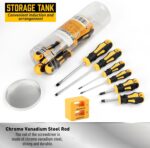 11PCS Magnetic Screwdriver Set Phillips & Flat Head with Magnetizer Tool - Image 13