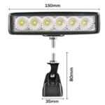 6” LED Light Bar Pair – White Waterproof Flood Light for Cars, Trucks & Off-Road Vehicles - Image 3