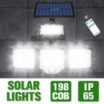 4-Head 198LED Solar Motion Sensor Light Outdoor Garden Security Flood Light - Image 5