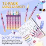 12 Colors Nail Art Pens Set 3D DIY Nail Design Marker Liner Pens - Image 8