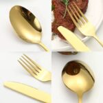 24-Piece Gold Stainless Steel Cutlery Set | Knives, Spoons & Forks with Gift Box - Image 9
