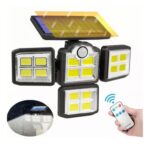 4-Head 198LED Solar Motion Sensor Light Outdoor Garden Security Flood Light - Image 9