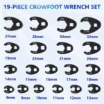 19PC Metric Crowfoot Flare Nut Wrench Set 3/8” & 1/2” Drive 8–32mm - Image 21