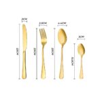 24-Piece Gold Stainless Steel Cutlery Set | Knives, Spoons & Forks with Gift Box - Image 11