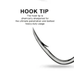 100pcs Baitholder FISHINGHOOK BARBED OFFSET Narrow Bait Hook Double Barb Hook High Carbon Steel Fish Hook Tool Fishing Hook - Image 3