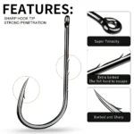 100pcs Baitholder FISHINGHOOK BARBED OFFSET Narrow Bait Hook Double Barb Hook High Carbon Steel Fish Hook Tool Fishing Hook