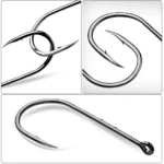 100pcs Baitholder FISHINGHOOK BARBED OFFSET Narrow Bait Hook Double Barb Hook High Carbon Steel Fish Hook Tool Fishing Hook - Image 7