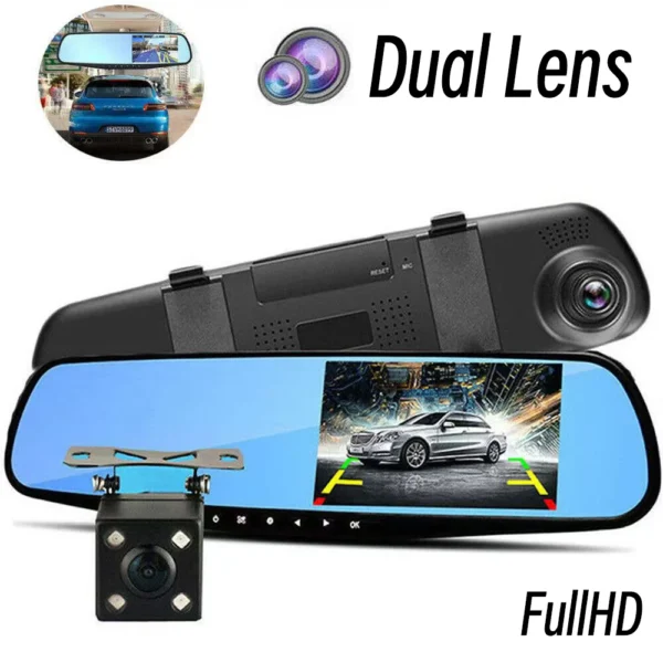 1080P Dual Recording Dash Cam – Front & Rear Camera with Night Vision
