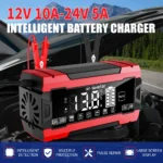 10A Smart Automatic Battery Charger with LCD Display, Winter Mode, for Car Truck Motorcycle Marine