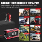 10A Smart Automatic Battery Charger with LCD Display, Winter Mode, for Car Truck Motorcycle Marine - Image 8
