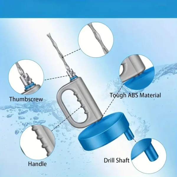 10M Drain Pipe Cleaner Auger – Manual Toilet & Sink Drain Dredger Tool