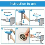 10M Drain Pipe Cleaner Auger – Manual Toilet & Sink Drain Dredger Tool - Image 4