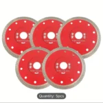 5x 125mm Diamond Tile Saw Blade – Marble, Ceramic, Stone Cutting