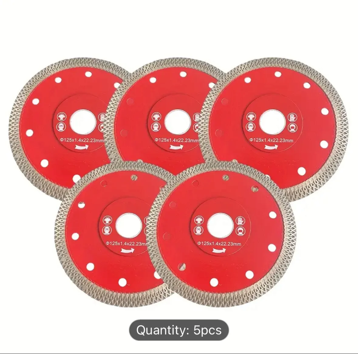 125mm-diamond-tile-saw-blade1 5x 125mm Diamond Tile Saw Blade – Marble, Ceramic, Stone Cutting - Image 1
