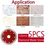 5x 125mm Diamond Tile Saw Blade – Marble, Ceramic, Stone Cutting - Image 8