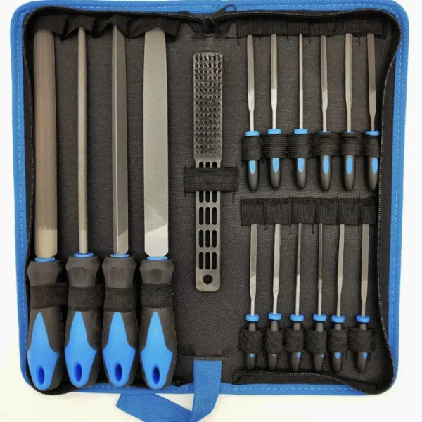 17PCS Metal File Set Hand Files with Needle Files and Brush
