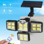 4-Head 198LED Solar Motion Sensor Light Outdoor Garden Security Flood Light - Image 2