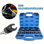 19PC Metric Crowfoot Flare Nut Wrench Set 3/8” & 1/2” Drive 8–32mm