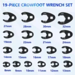 19PC Metric Crowfoot Flare Nut Wrench Set 3/8” & 1/2” Drive 8–32mm - Image 6