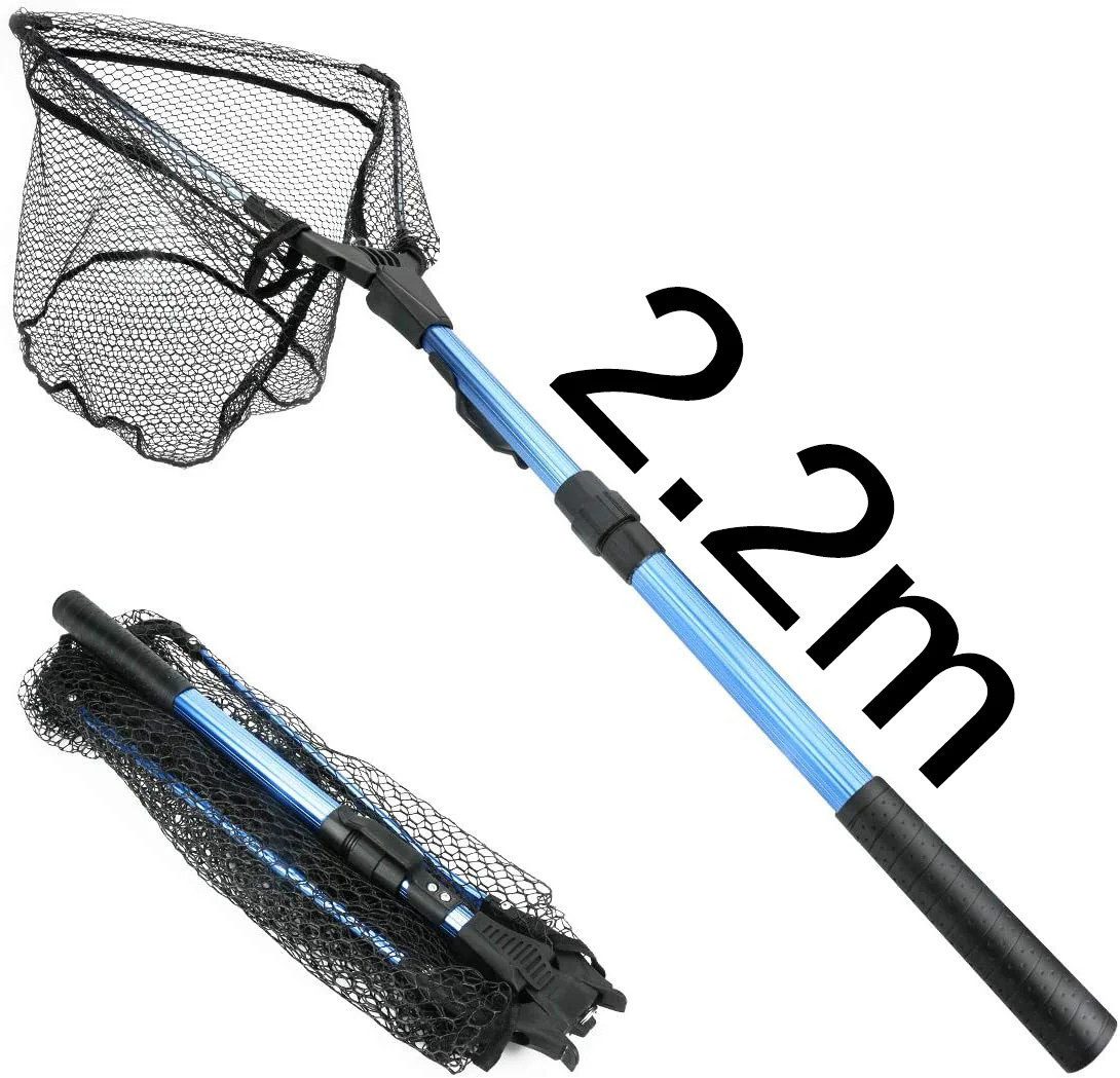 2-2m-fishing-landing-net-telescopic1 2.2m Fishing Landing Net, Telescopic Landing Net, Collapsible Kayak Fishing Net - Image 1