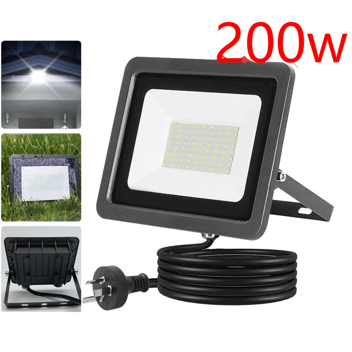 200w-led-flood-light1 200W LED Flood Light AU Plug IP66 Outdoor Security Lamp AC200-240V - Image 1