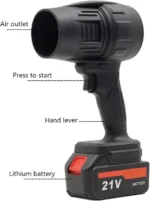 21V Mini Turbo Blower Lightweight Battery-Powered Leaf & Dust Blower 675W - Image 2
