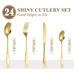 24-Piece Gold Stainless Steel Cutlery Set | Knives, Spoons & Forks with Gift Box - Image 9