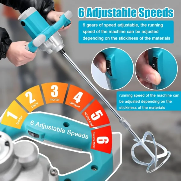 2500W Multifunctional Electric Mixer – Cement, Paint, Meat, & More