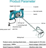 2500W Multifunctional Electric Mixer – Cement, Paint, Meat, & More - Image 4