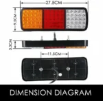 2pcs 75 LED Trailer Tail Lights 12V / 24V Stop Brake Indicator Reverse Lamp Pair - Image 2