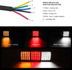 2pcs 75 LED Trailer Tail Lights 12V / 24V Stop Brake Indicator Reverse Lamp Pair - Image 3